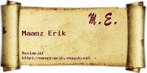 Maasz Erik névjegykártya